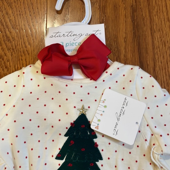 Baby Girl Starting Out Christmas Outfit size 3 Months 3 piece set New with tags - Picture 3 of 3